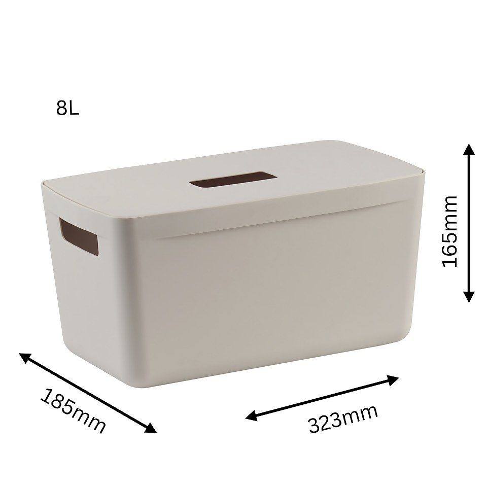 Inabox Home Storage Box & Lid - 8L - Natural