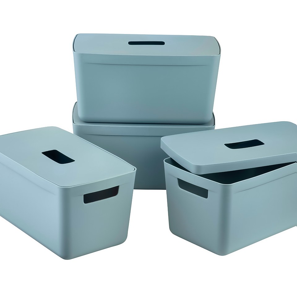 Inabox Home Storage Box & Lid - 8L - Cottage Blue