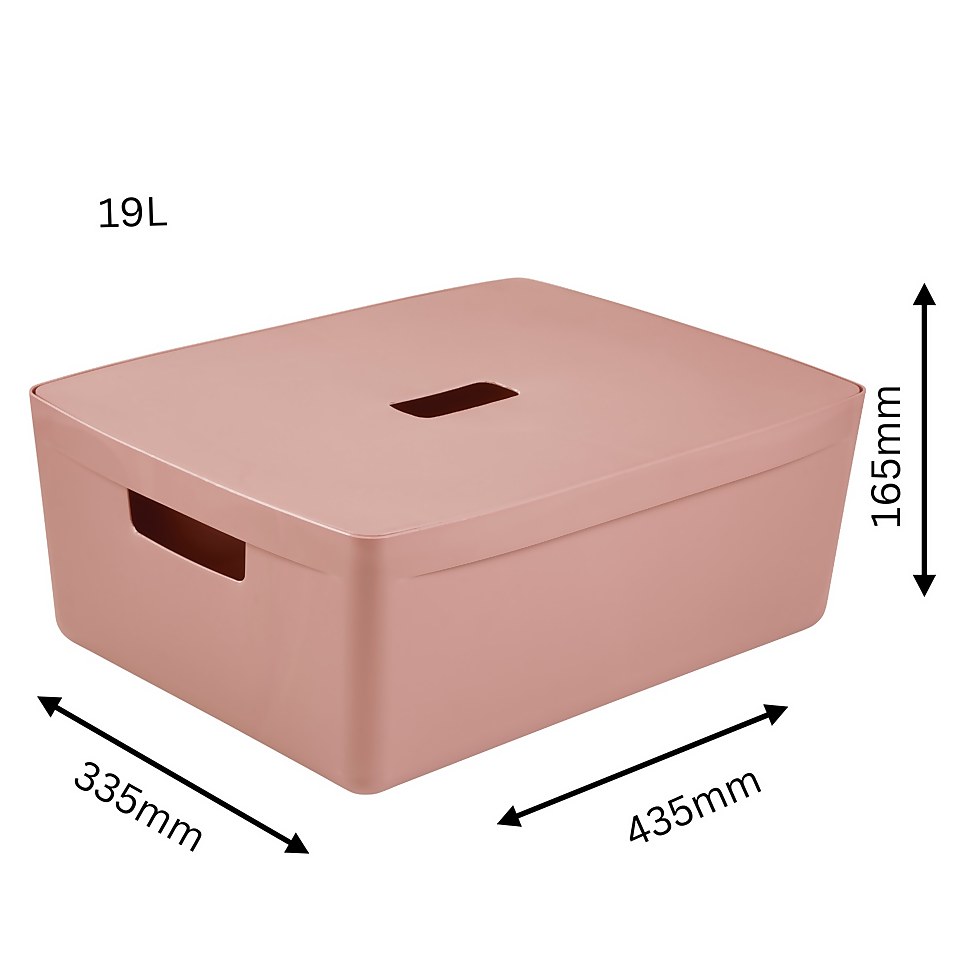 Inabox Home Storage Box & Lid - 19L - Desert Clay