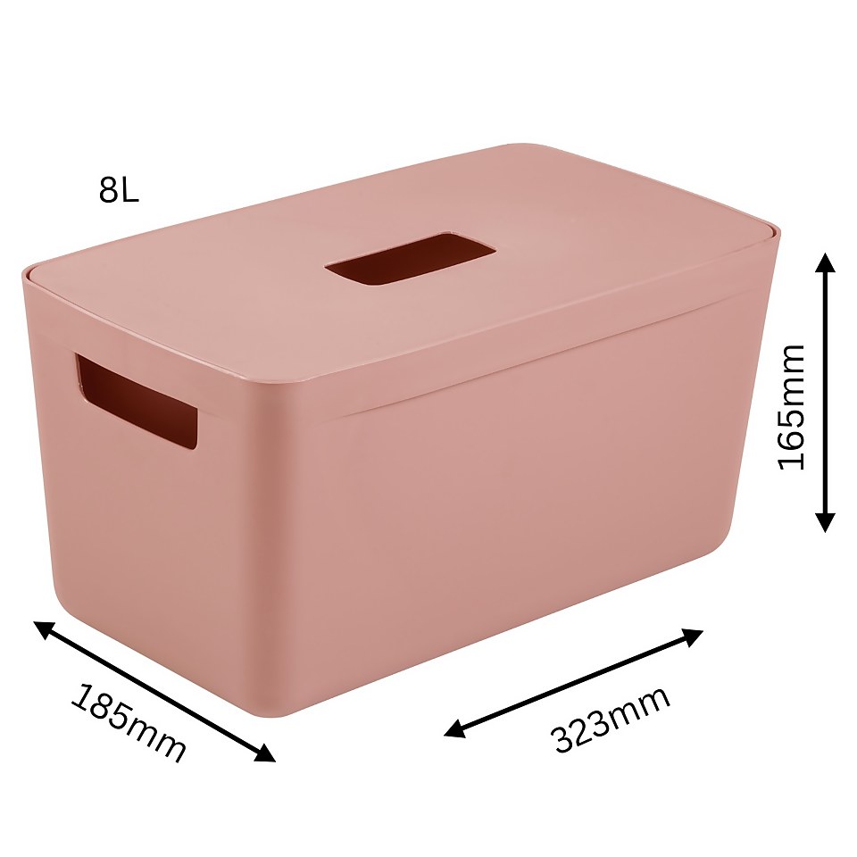 Inabox Home Storage Box & Lid - 8L - Desert Clay