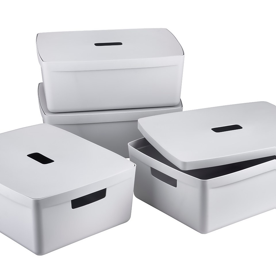 Inabox Home Storage Box & Lid - 19L - Windmill White