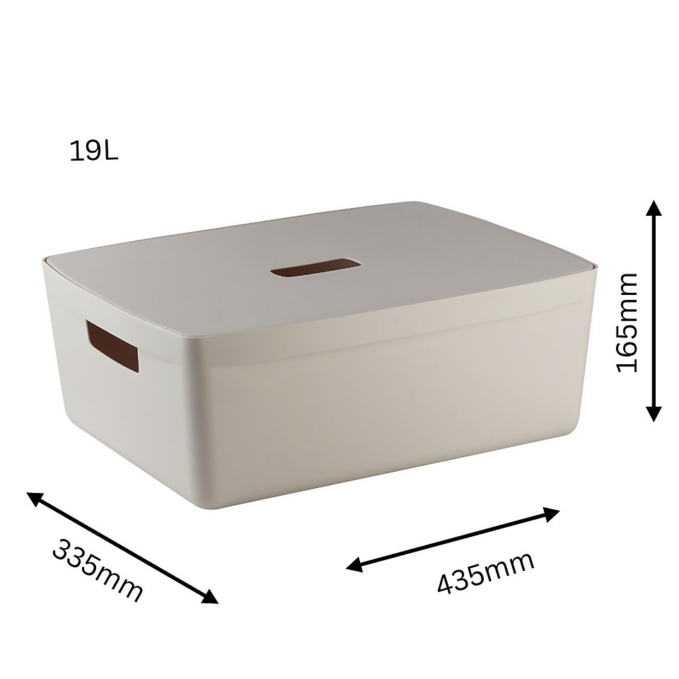 Inabox Home Storage Box & Lid - 19L - Natural