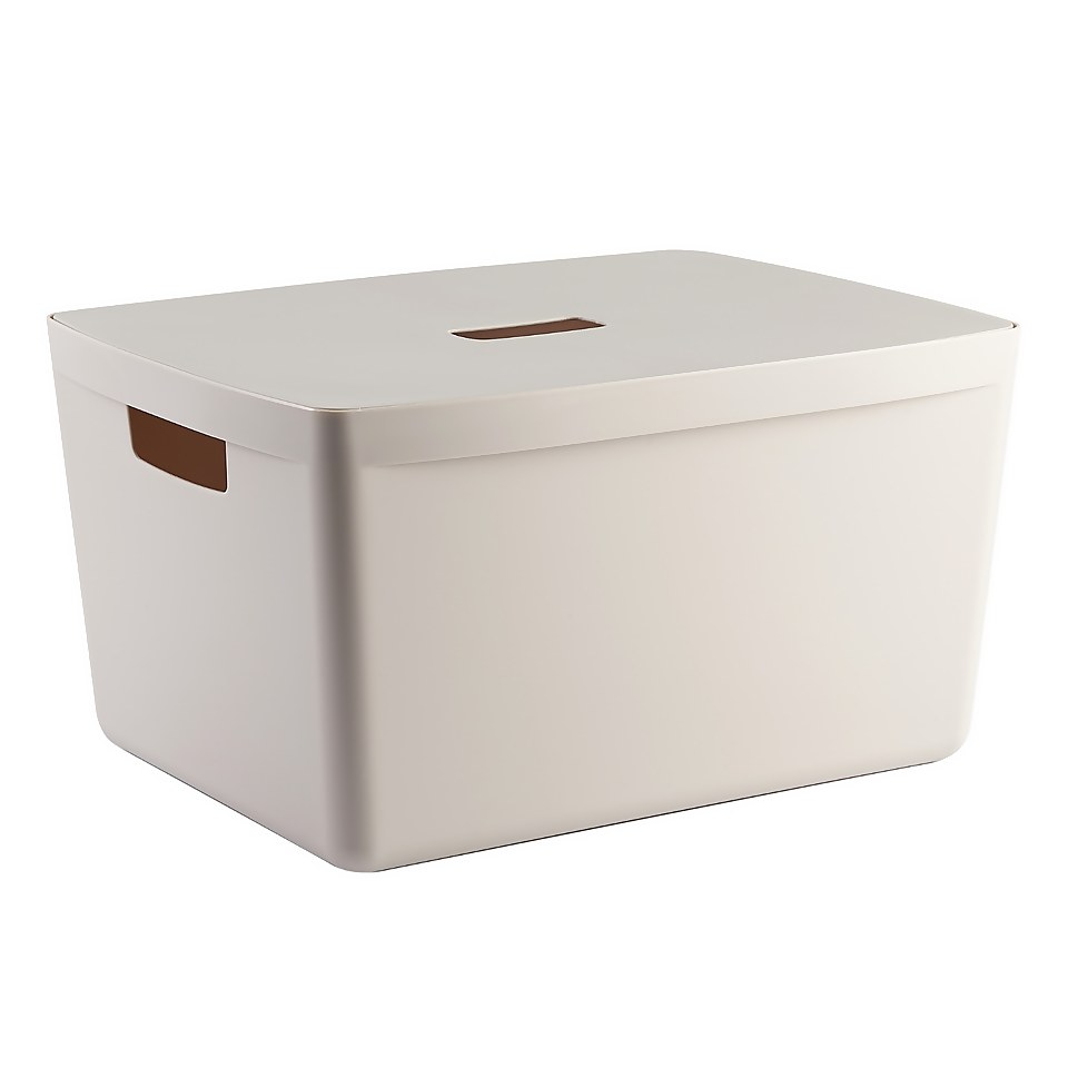 Inabox Home Storage Box & Lid - 28L - Natural