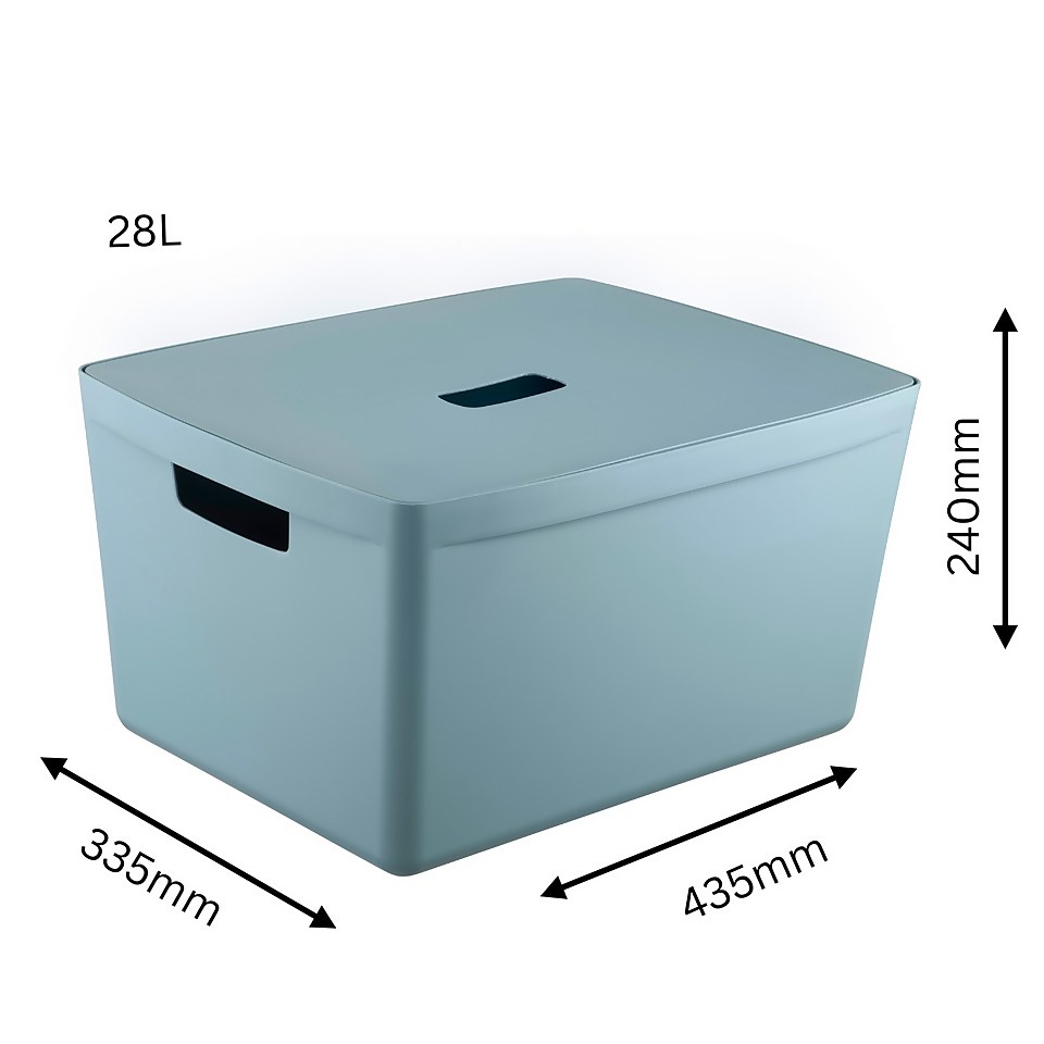 Inabox Home Storage Box & Lid - 28L - Cottage Blue