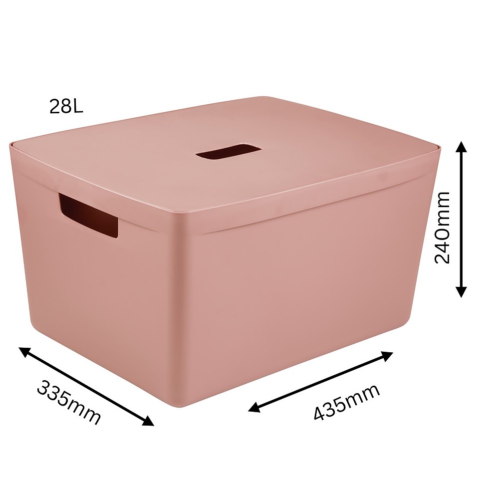 Inabox Home Storage Box & Lid - 28L -  Desert Clay