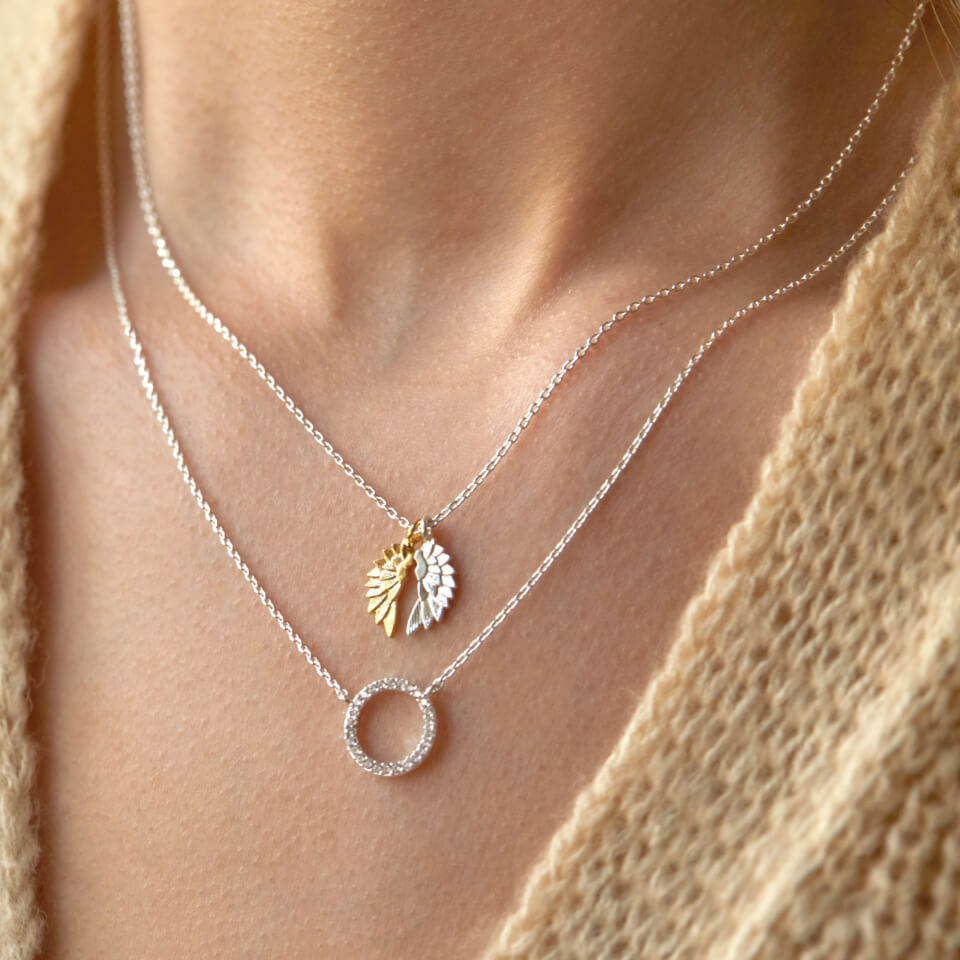 Estella Bartlett Circle Cubic Zirconia Silver-Plated Necklace