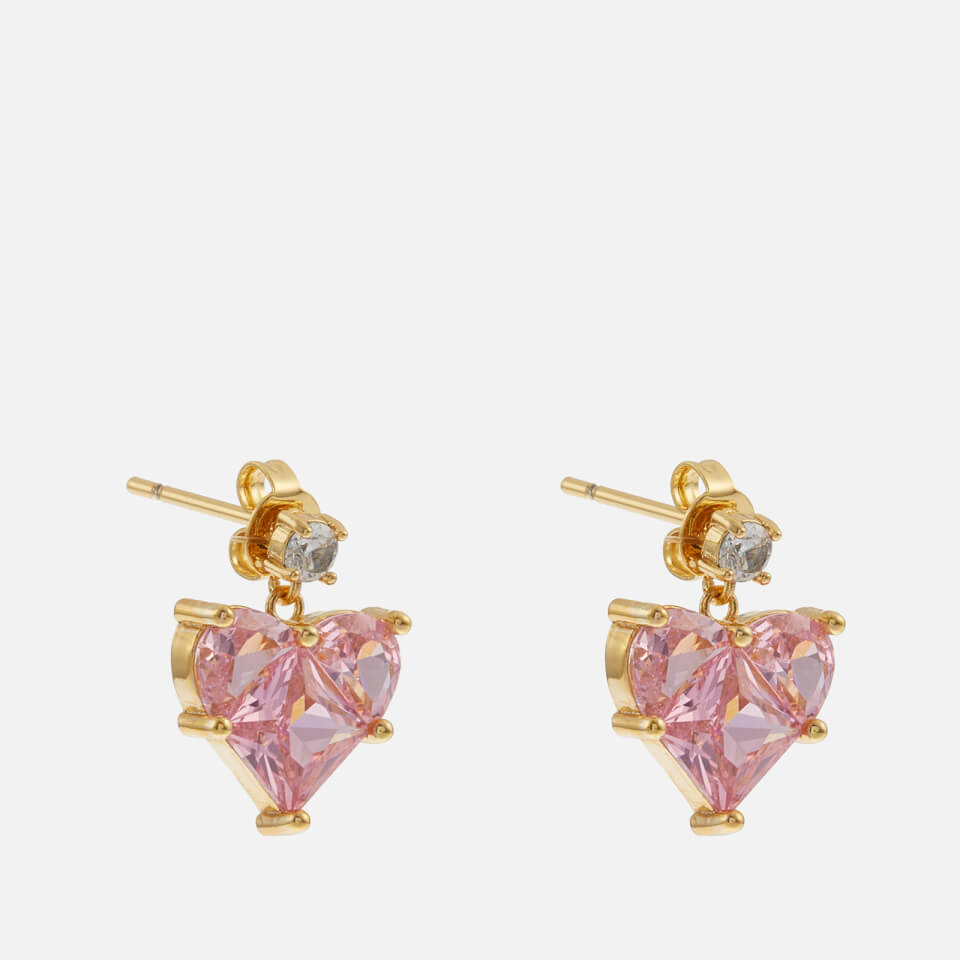 Crystal Haze Baby Love Heart Gold-Plated and Crystal Earrings