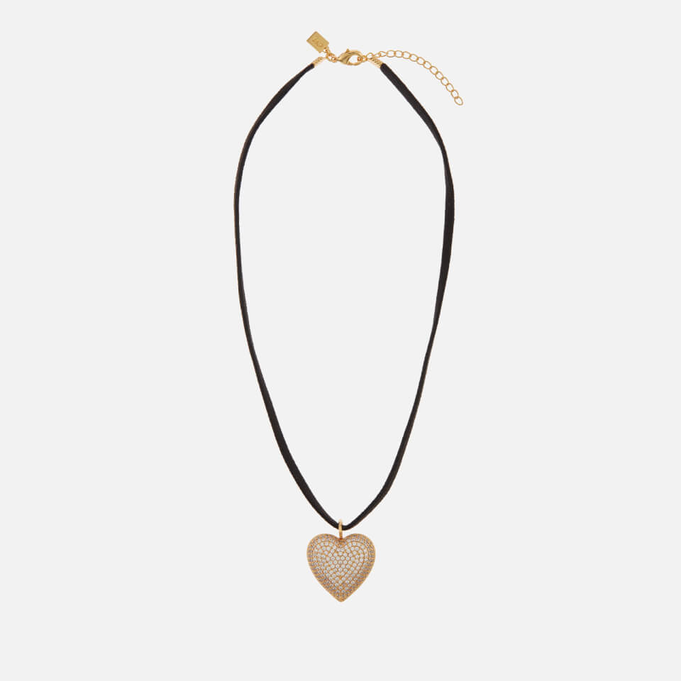 Crystal Haze Queen of Hearts Pendant Gold-Plated Necklace