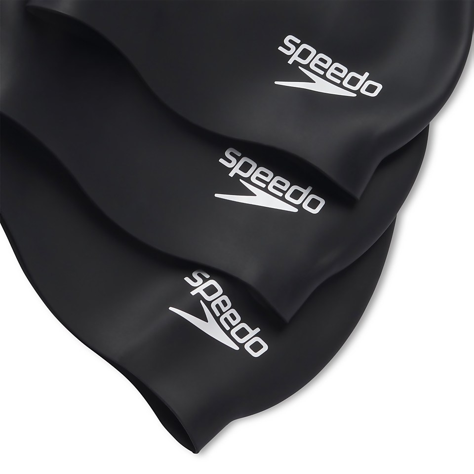 3 Pack Solid Silicone Cap Black