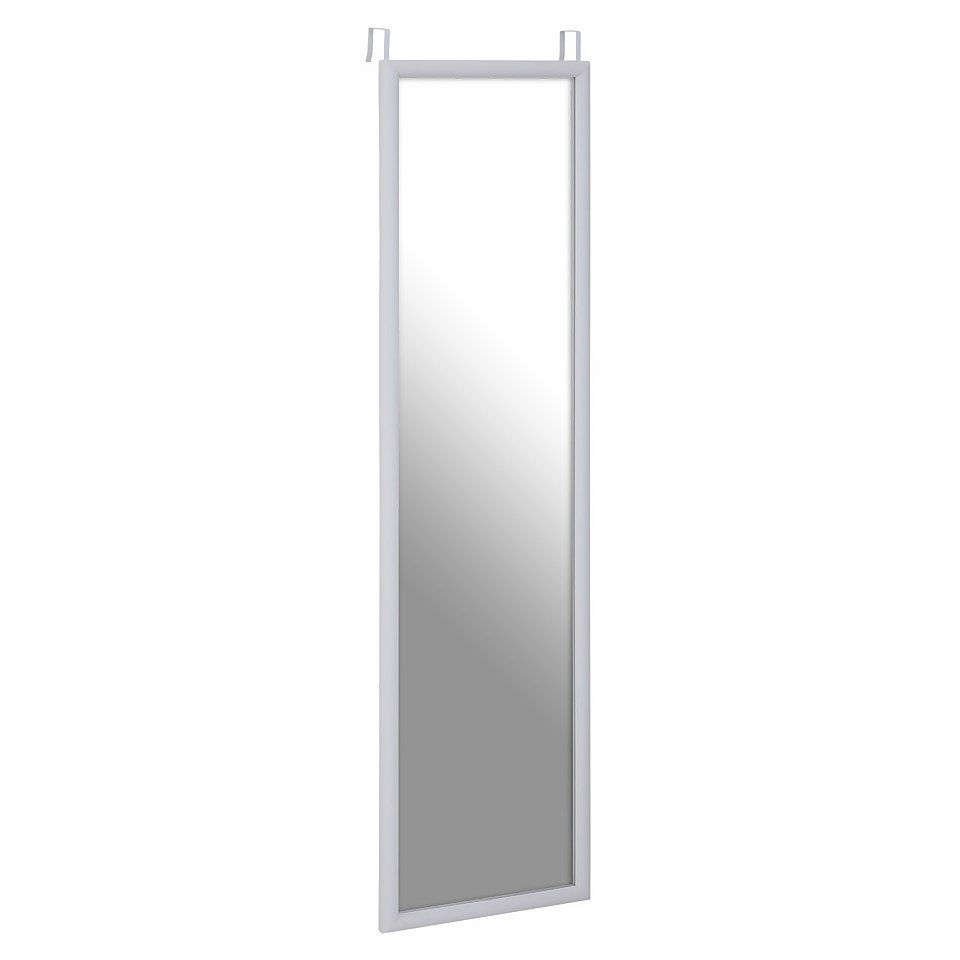Over Door Hanging Mirror - White - 33.5x124cm