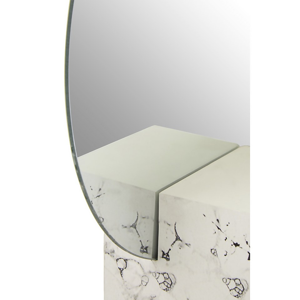 Mimo White Marble Effect Mirror