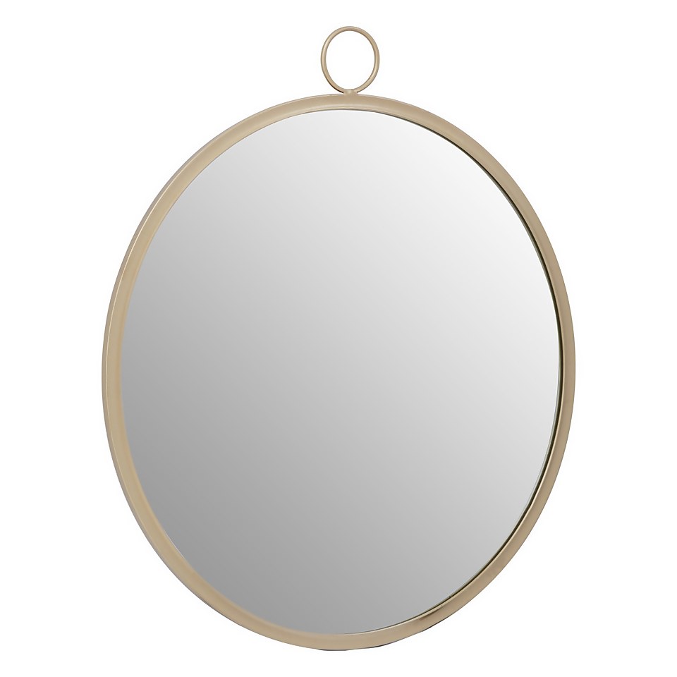 Round Metal Wall Mirror - Gold - 60cm