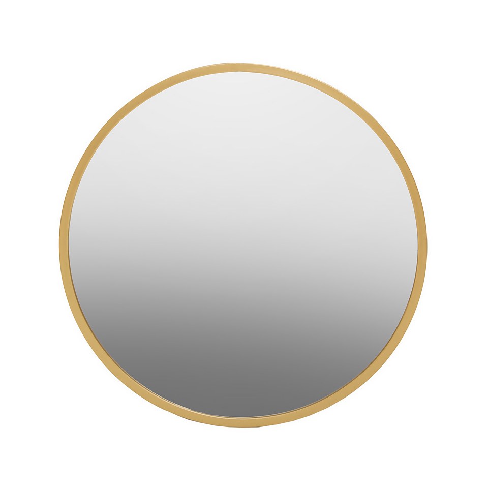 Saska Round Wall Mirror - Gold - 80cm