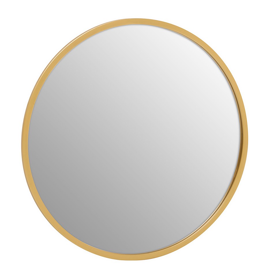 Saska Round Wall Mirror - Gold - 80cm