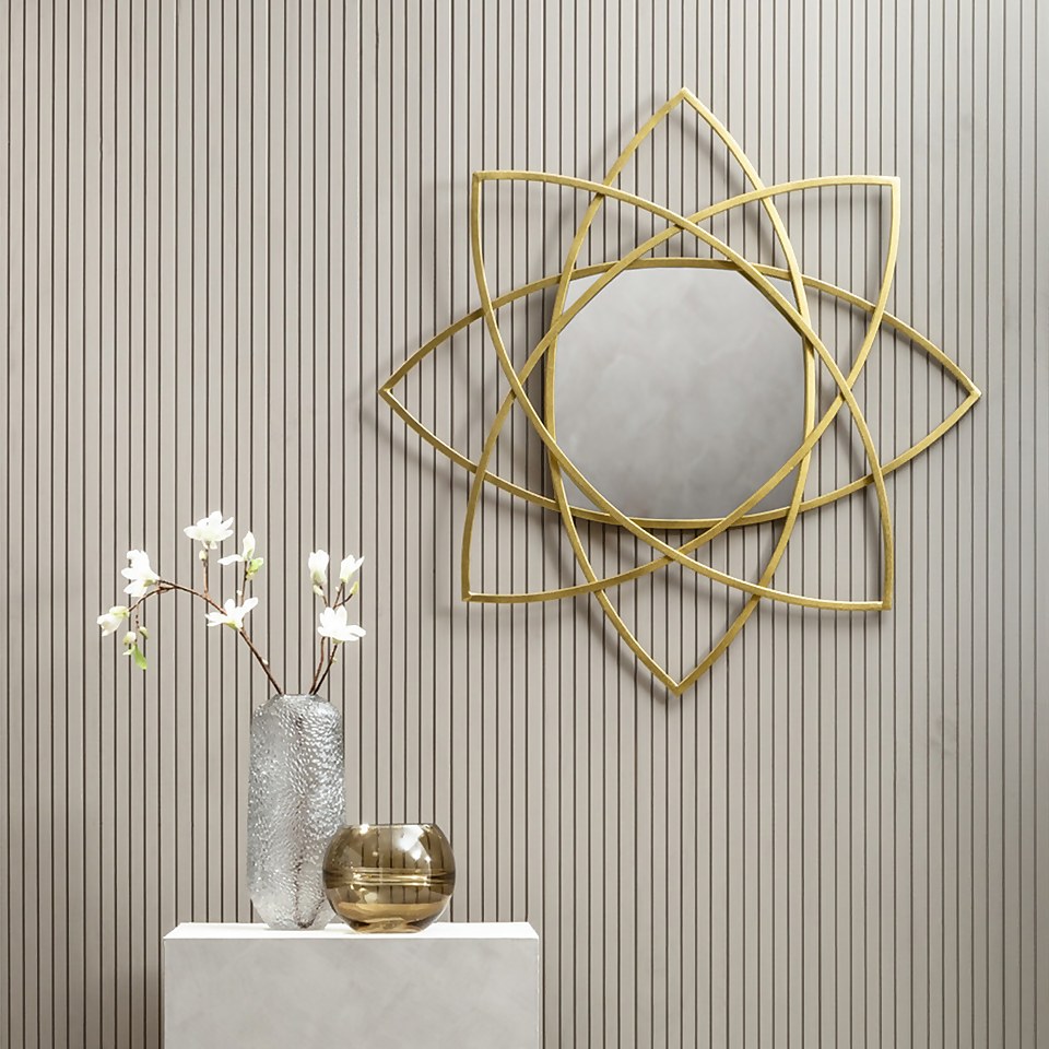 Farran Metal Wall Mirror - Champagne Gold - 91.5cm