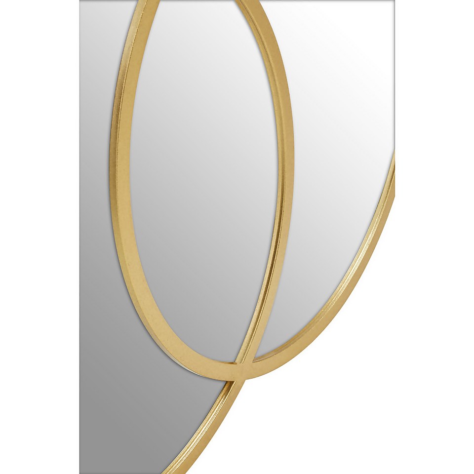 Farran Metal Wall Mirror - Champagne Gold - 90x60cm