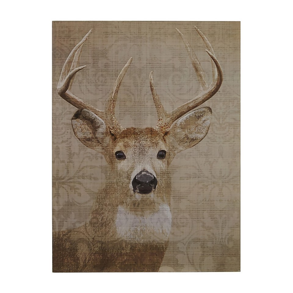 Stag Damask Wall Plaque - 30x40cm