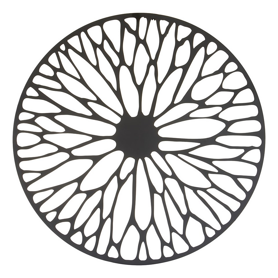 Trento Black Metal Wall Art 65x65cm Homebase