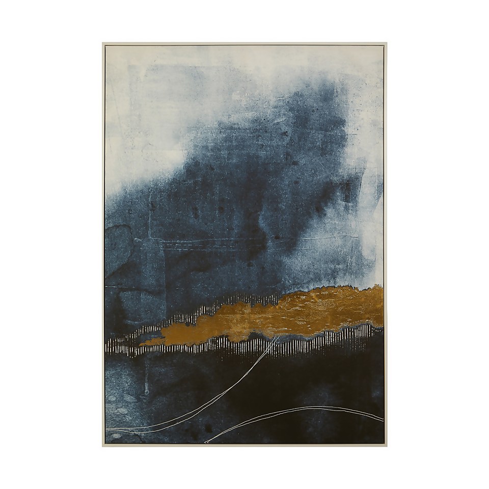Astratto Wall Art Canvas - Blue & Gold - 103x143cm