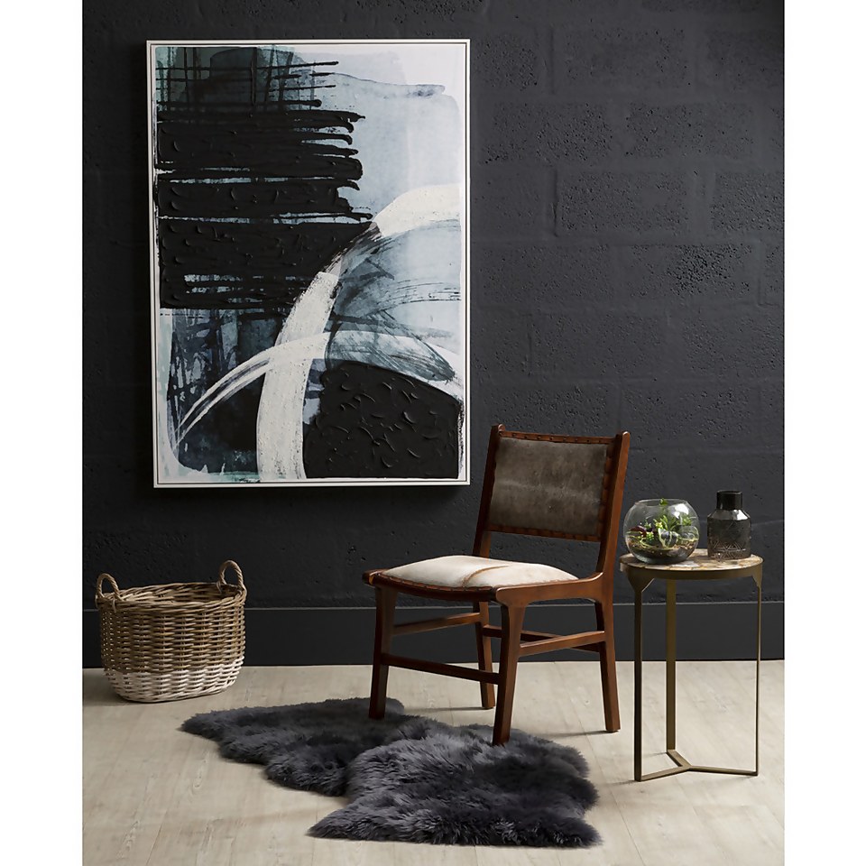 Astratto Wall Art Oil Painting - Blue & Black - 103x143cm