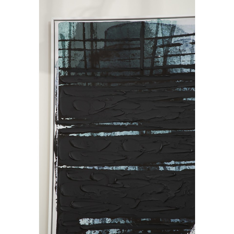 Astratto Wall Art Oil Painting - Blue & Black - 103x143cm
