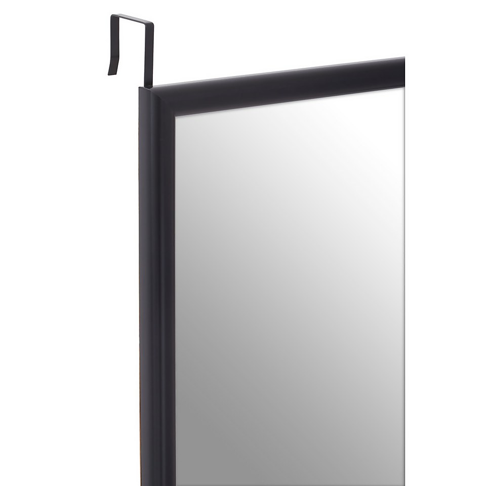 Over Door Hanging Mirror - Black - 33.5x124cm