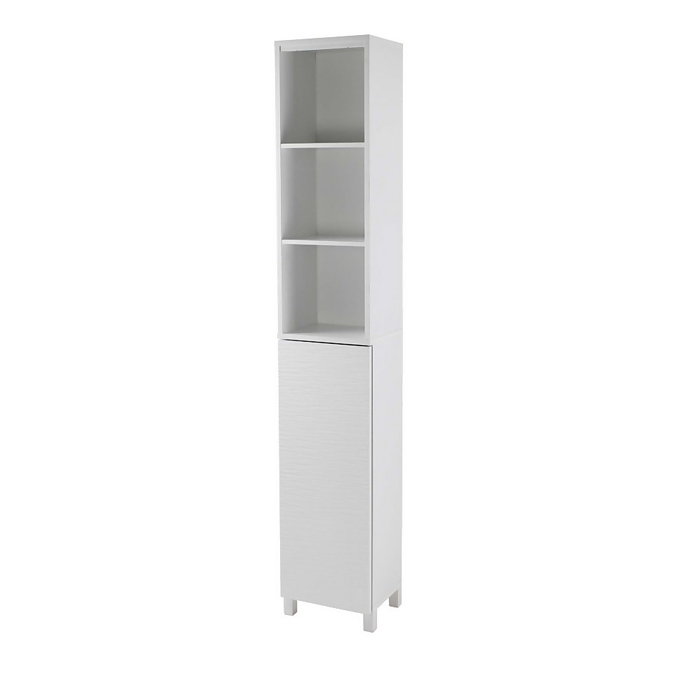 Ruffle Tall Cabinet - White