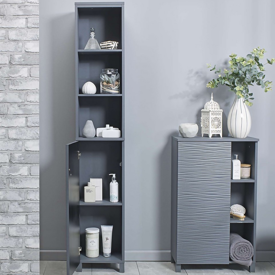 Ruffle Tall Cabinet - Grey