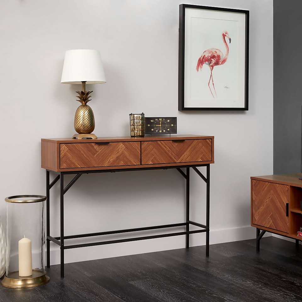 Fulford Chevron 2 Drawer Console Table