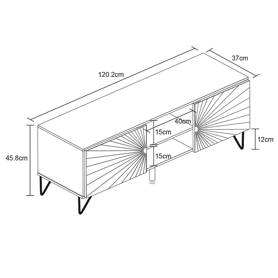 Sunrise 2 Door TV Stand Homebase