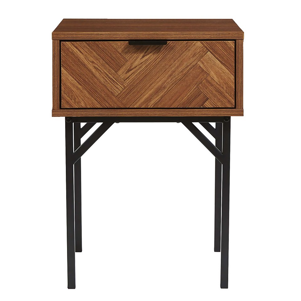 Fulford Chevron 1 Drawer Bedside Table