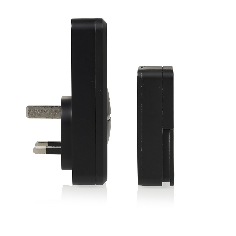 Byron Kinetic Plug In Doorbell - Black Twin Pack