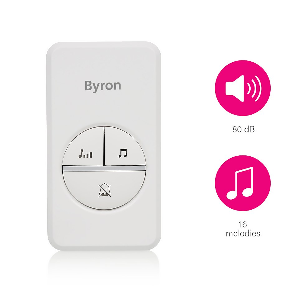 Byron Kinetic Plug In Doorbell - White