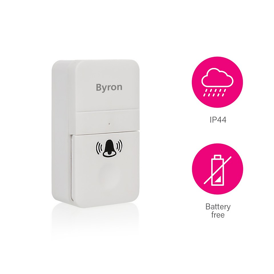 Byron Kinetic Plug In Doorbell - White