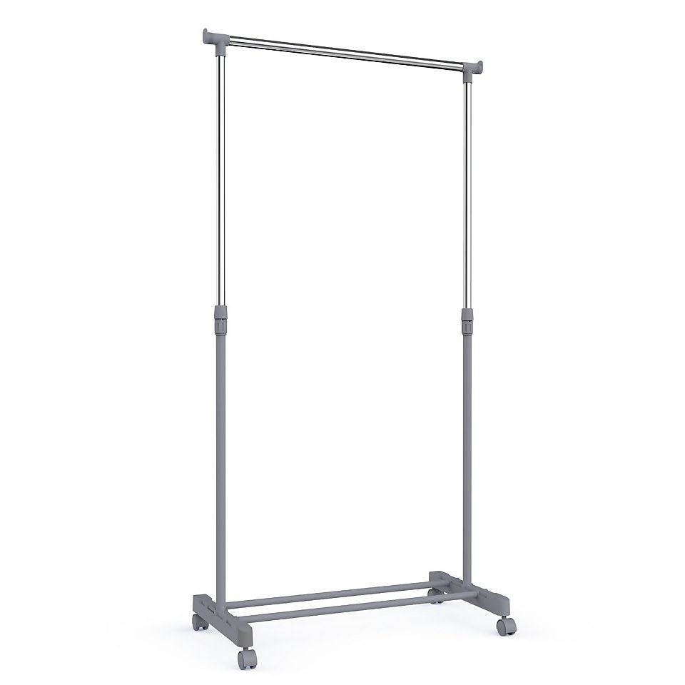 Portable Clothing Rail Grey Homebase