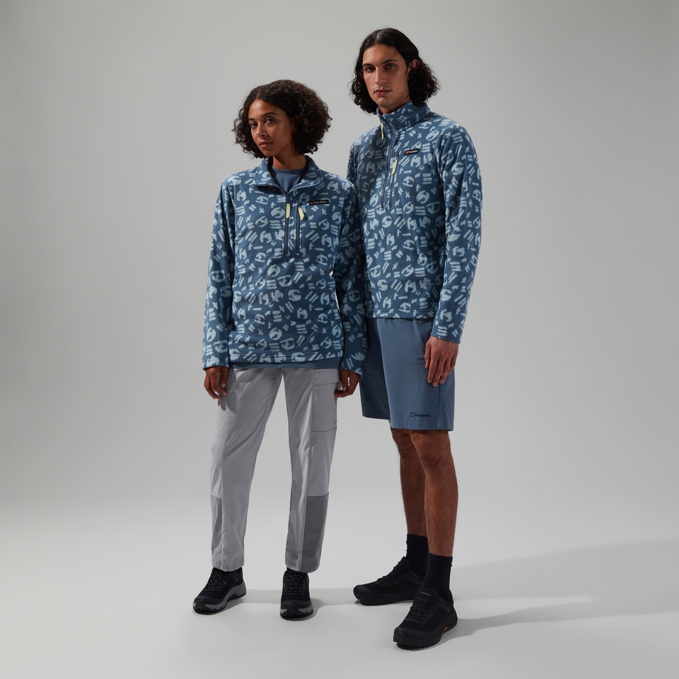 Unisex Prism Printed Trango Half Zip Fleece Blue