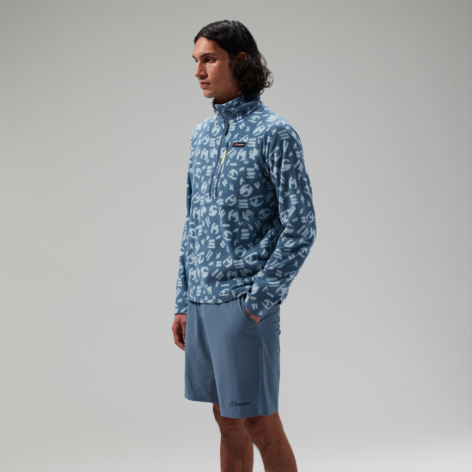 Unisex Prism Printed Trango Half Zip Fleece Blue