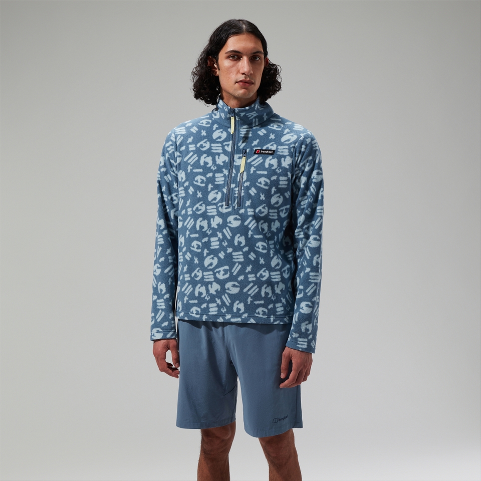 Unisex Prism Printed Trango Half Zip Fleece Blue