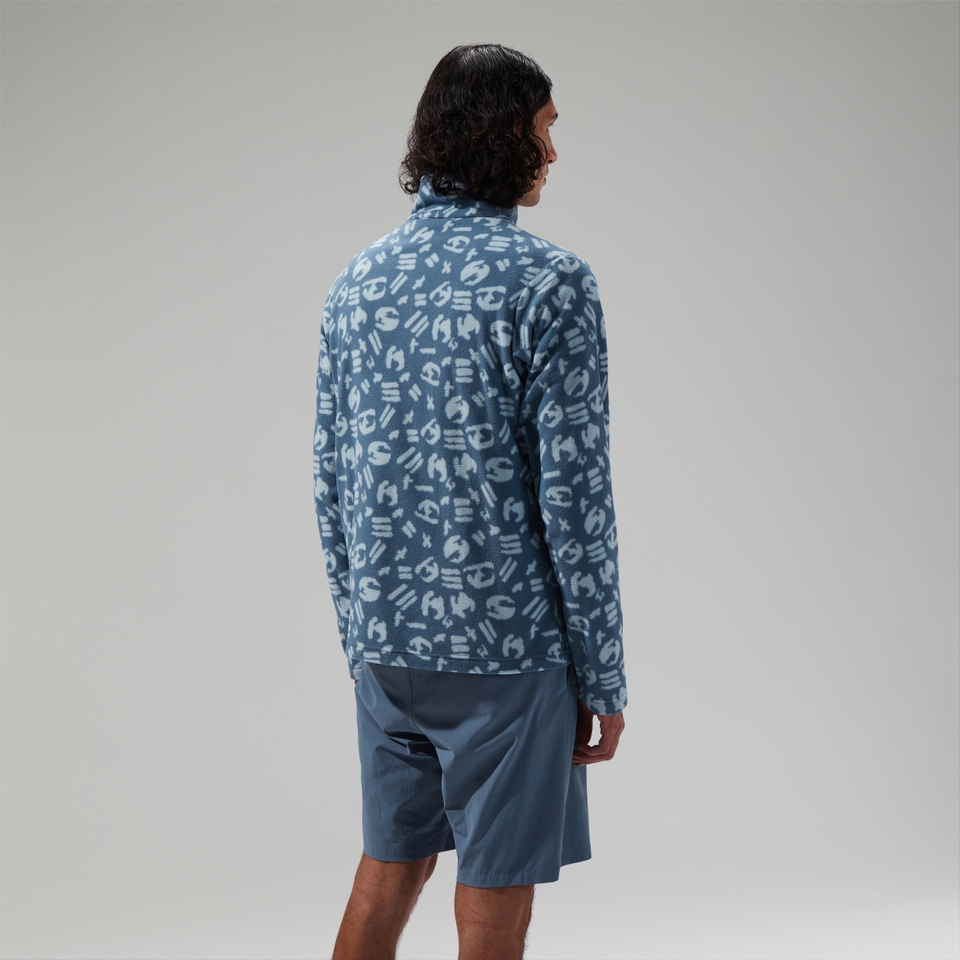 Unisex Prism Printed Trango Half Zip Fleece Blue