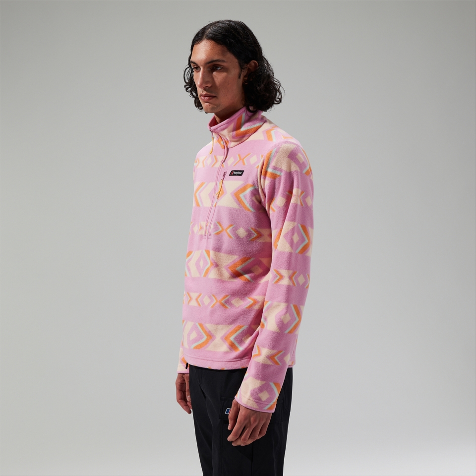 Unisex Prism Printed Trango Half Zip Fleece Purple/Orange