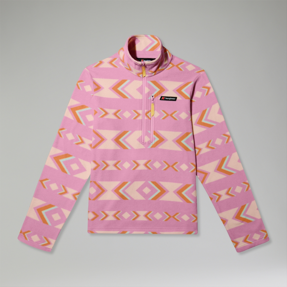 Unisex Prism Printed Trango Half Zip Fleece Purple/Orange