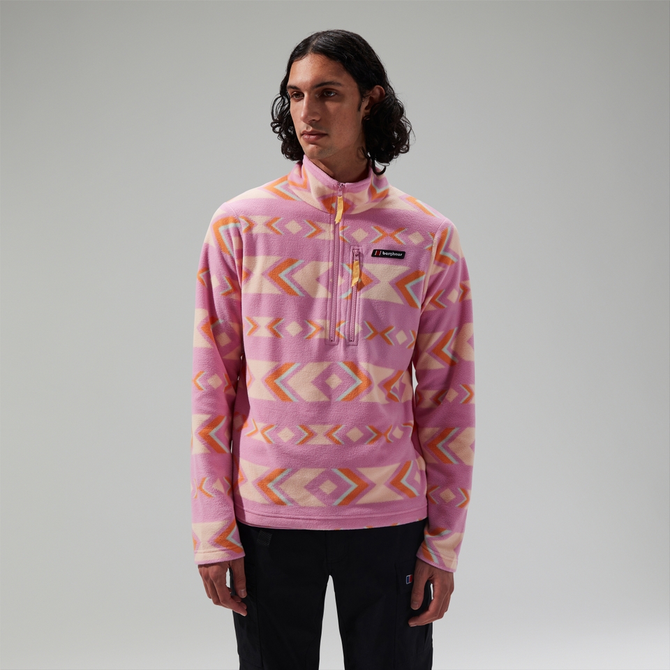 Unisex Prism Printed Trango Half Zip Fleece Purple/Orange
