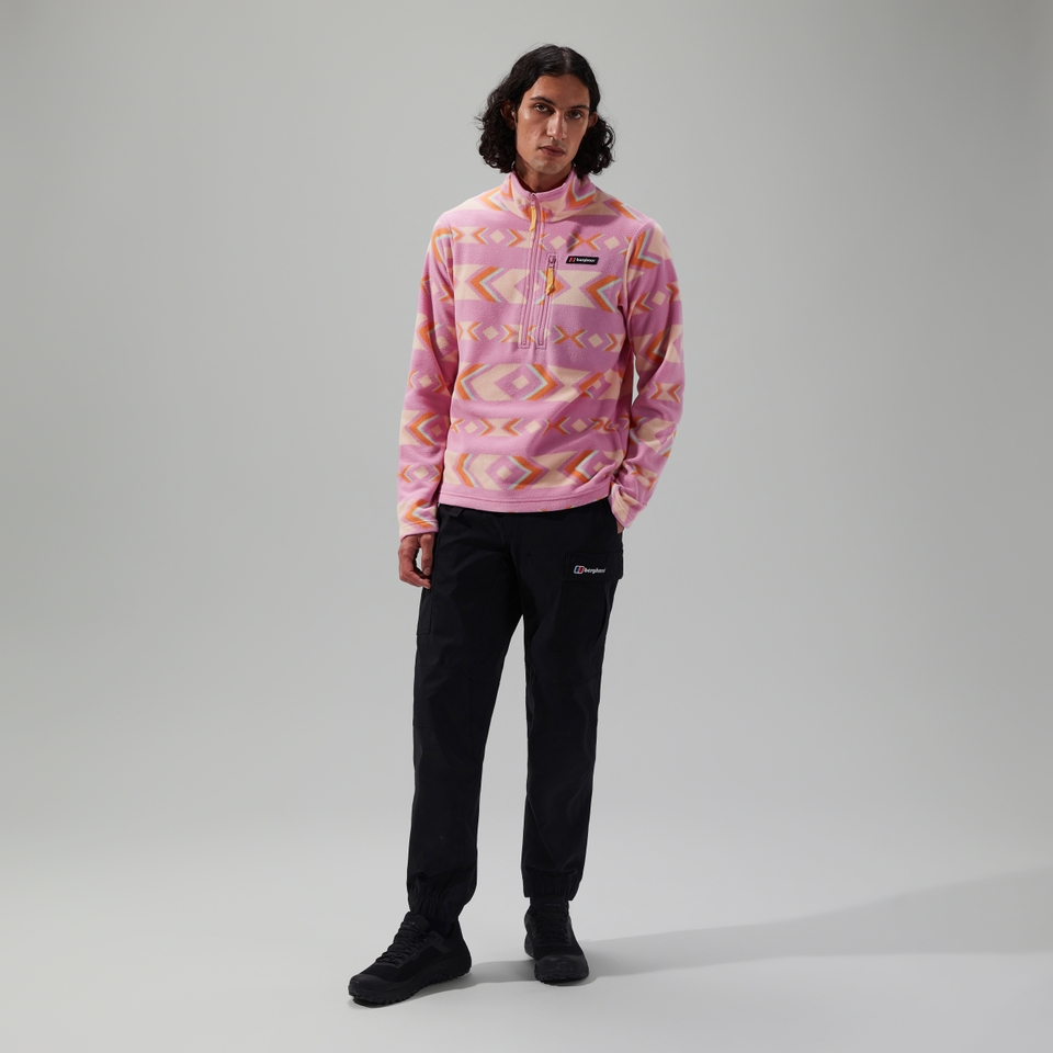Unisex Prism Printed Trango Half Zip Fleece Purple/Orange