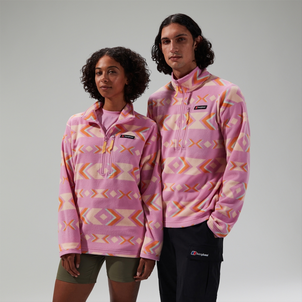 Unisex Prism Printed Trango Half Zip Fleece Purple/Orange