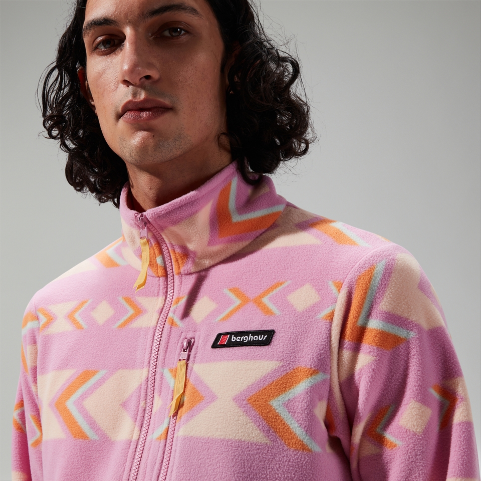 Unisex Prism Printed Trango Half Zip Fleece Purple/Orange