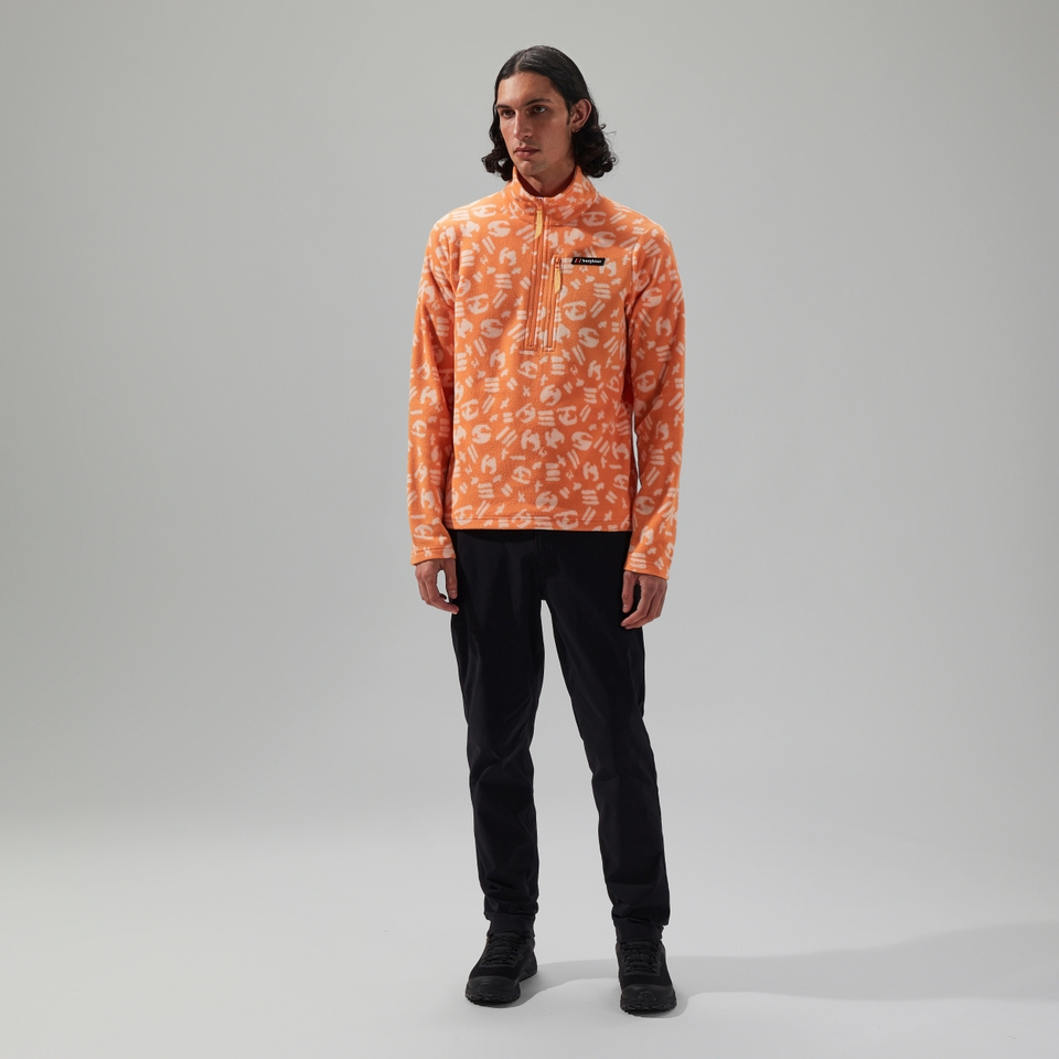 Unisex Prism Printed Trango Half Zip Fleece Orange