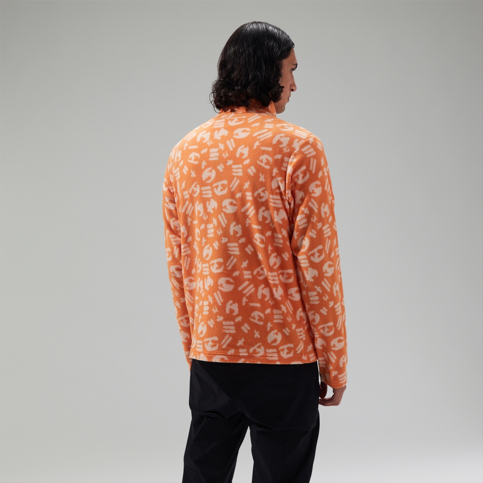 Unisex Prism Printed Trango Half Zip Fleece Orange