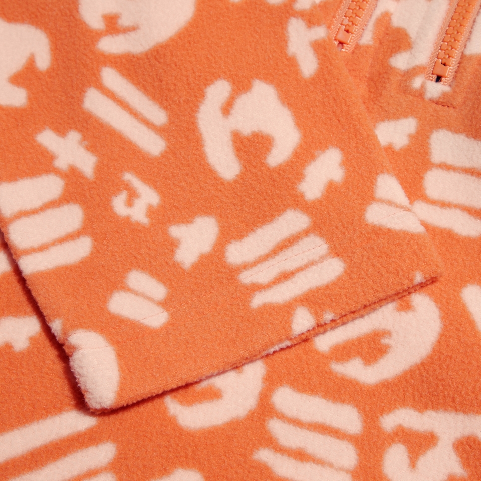Unisex Prism Printed Trango Half Zip Fleece Orange
