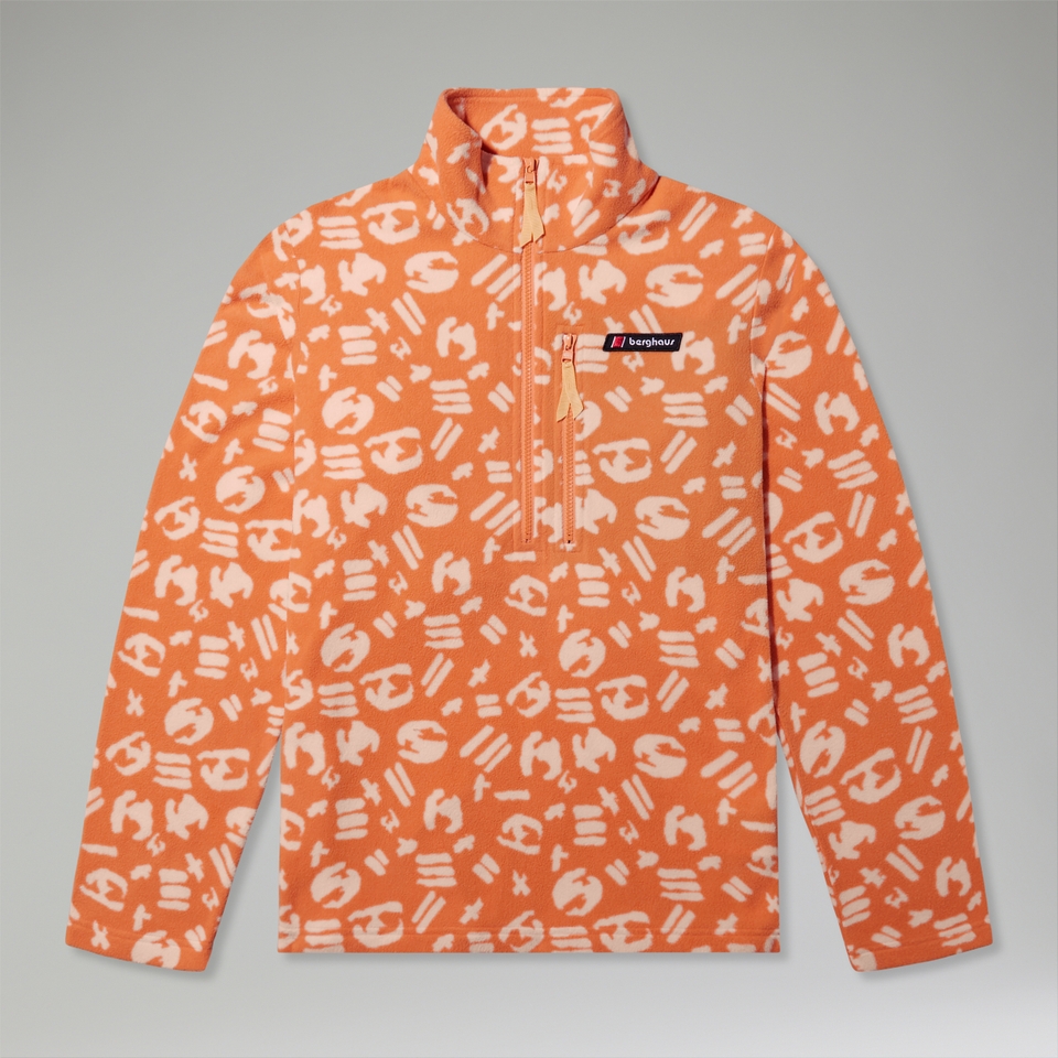 Unisex Prism Printed Trango Half Zip Fleece Orange
