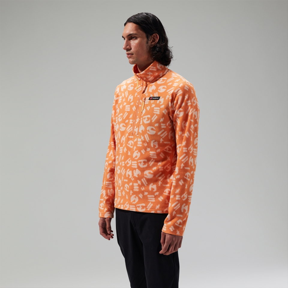 Unisex Prism Printed Trango Half Zip Fleece Orange